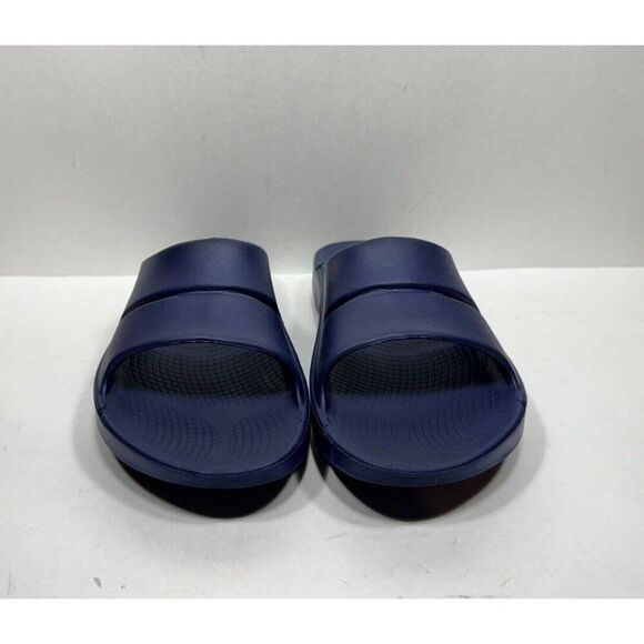 Oofos Ooahh Recovery Men’s Size 13 Blue Slide Comfort Sandal Shoes - Picture 2 of 7